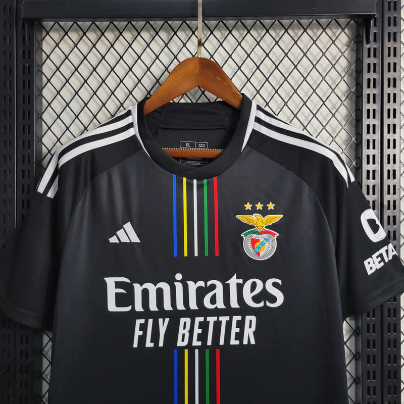 Camisa Benfica Away 23/24 Torcedor Adidas Masculina - Preto