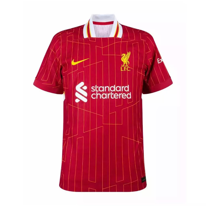 Camisa Liverpool I 24/25 - Torcedor Nike Masculina - Vermelha com detalhes em branco e amarelo