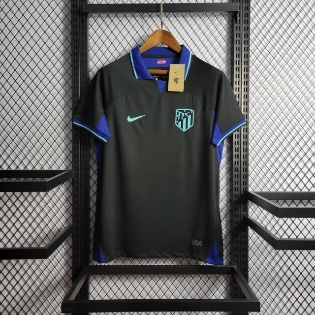 Camisa Atlético de Madrid Away 22/23 Torcedor Nike Masculina - Preta e Azul