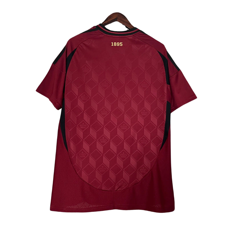 Camisa Bélgica I 2024 Adidas Masculina Euro Copa - Vinho