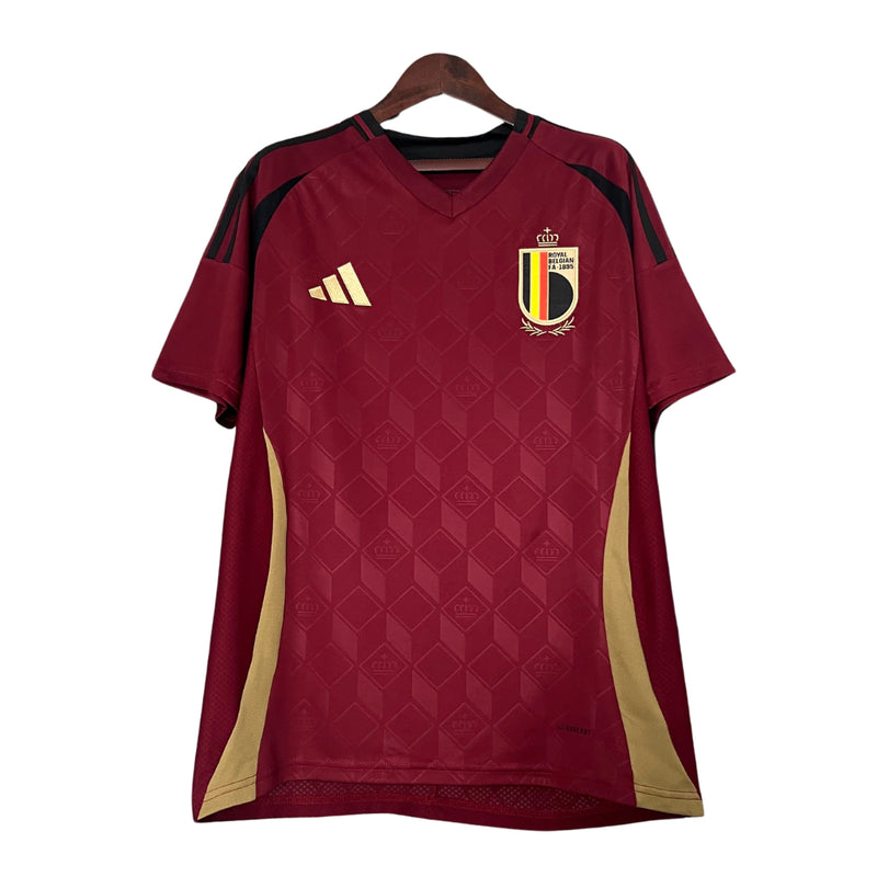 Camisa Bélgica I 2024 Adidas Masculina Euro Copa - Vinho