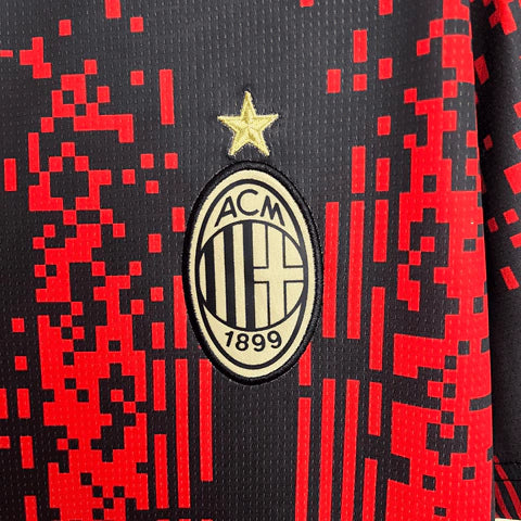 Camisa AC Milan IV 23/24 Torcedor Puma Masculina - Preta e Vermelha