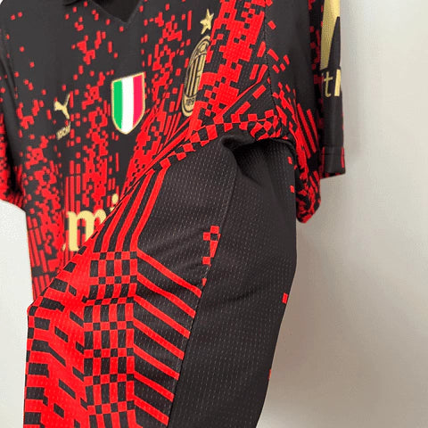 Camisa AC Milan IV 23/24 Torcedor Puma Masculina - Preta e Vermelha