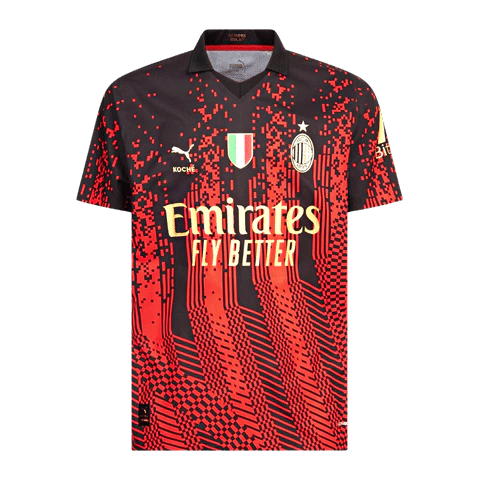 Camisa AC Milan IV 23/24 Torcedor Puma Masculina - Preta e Vermelha