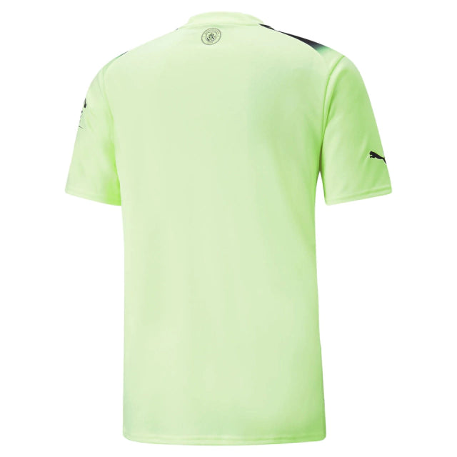 Camisa Manchester City Third 22/23 Torcedor Puma Masculina - Verde Neon e Azul Marinho