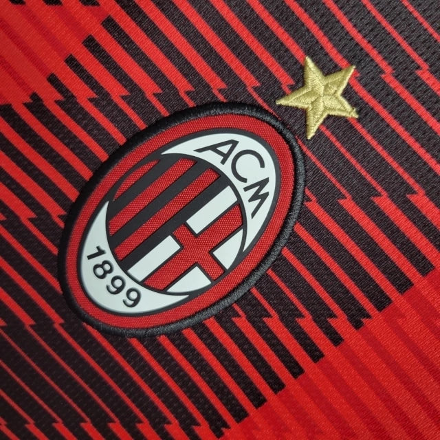 Camisa Milan Home 23/24 - Torcedor Puma Masculina - Vermelho e Preto