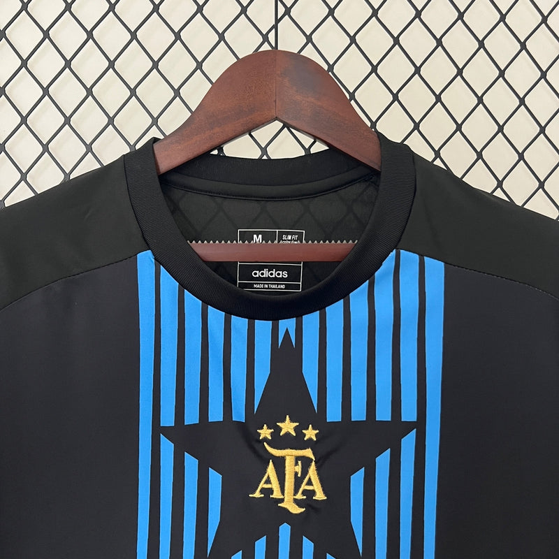 Camisa Pré Jogo Argentina 24/25 Adidas Masculina - Preta