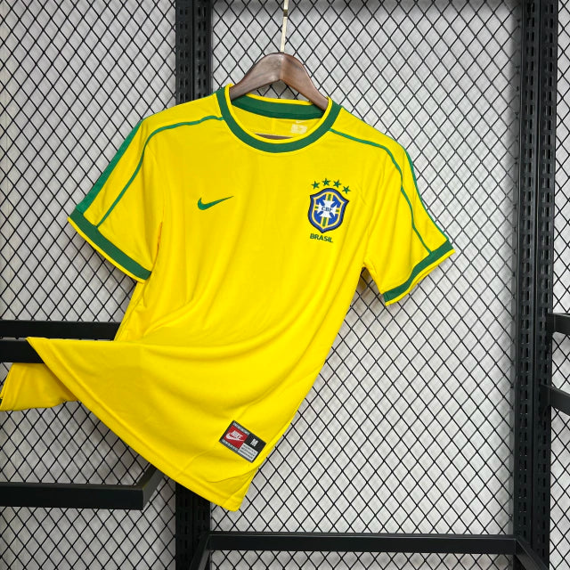 Camisa Reedição Brasil 1998 Nike Masculina - Amarelo