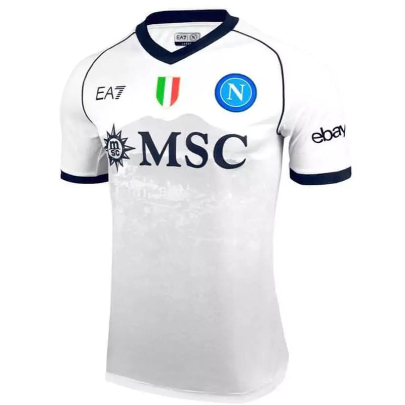 Camisa Napoli Away 23/24 EA7 Masculina S/N° Torcedor -Branca