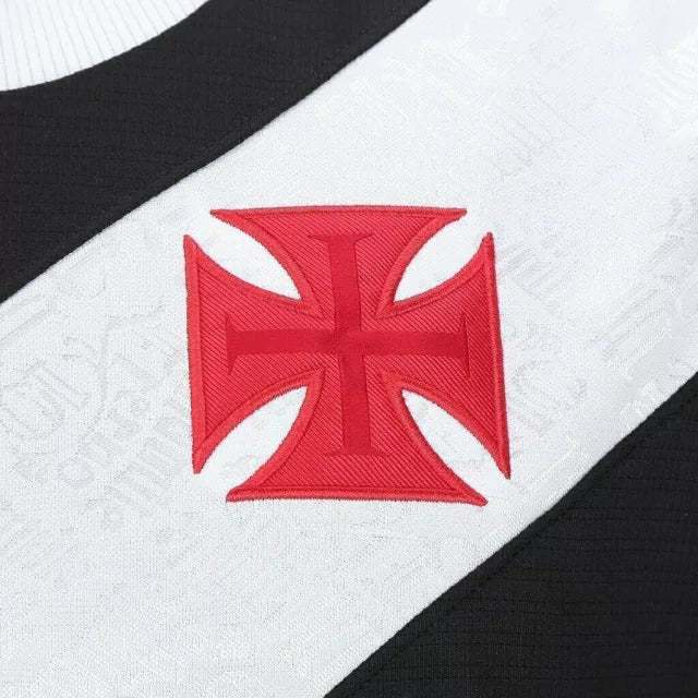 Camisa Vasco da Gama I 24/25 - Torcedor Kappa Masculina - Preta e branca