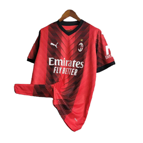 Camisa Milan Home 23/24 - Torcedor Puma Masculina - Vermelho e Preto