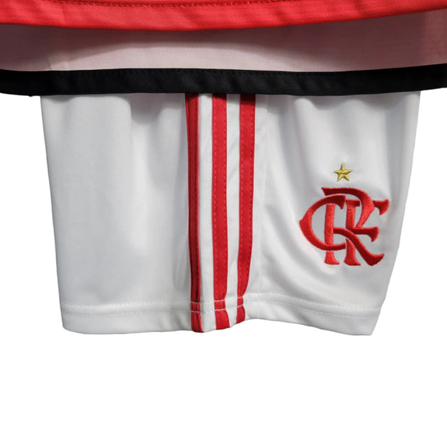 Kit Infatil Flamengo I 23/24 Adidas - Vermelho e Preto