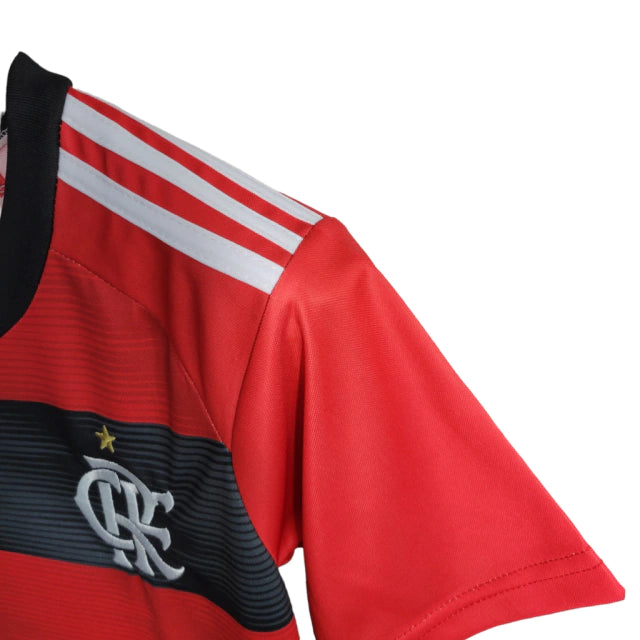 Kit Infatil Flamengo I 23/24 Adidas - Vermelho e Preto