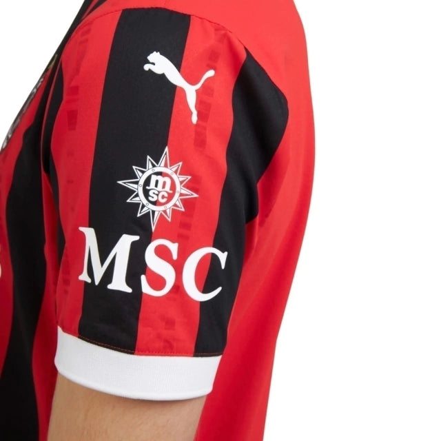 Camisa AC Milan I 24/25 - Torcedor Puma Masculina - Vermelha e Preta